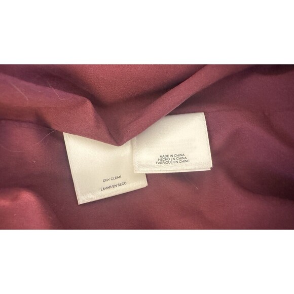 Anne Klein Textured Button Coat Woman's Small Deep Berry Classic Modern Trench - Picture 8 of 9